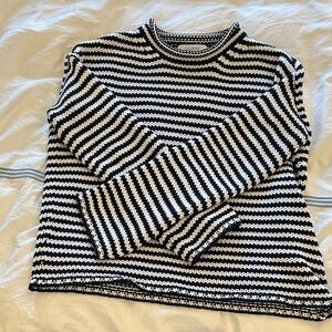 La Ligne Navy and Cream Knit Sweater
